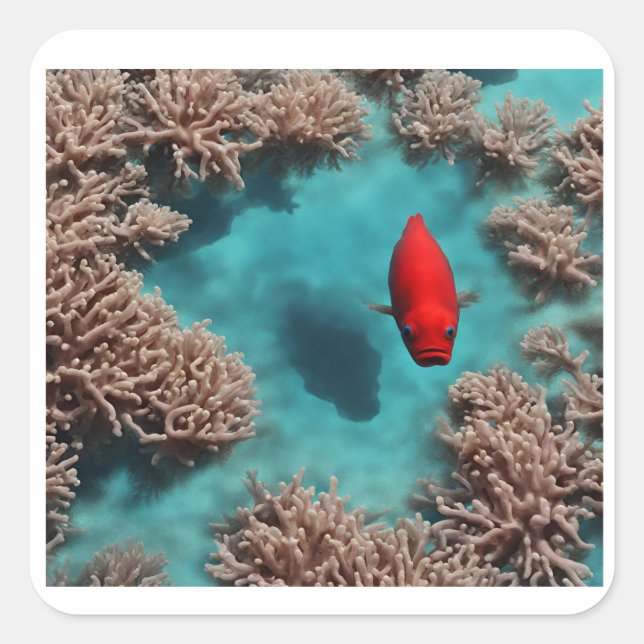 Korallenparadies Quadratischer Aufkleber (Vorderseite)