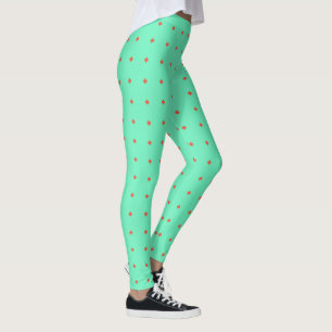 Korallenpfeifen Diamanten gegen türkisfarbene Legg Leggings