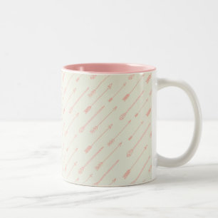 Korallenpfeile mit Umrandung Muster Zweifarbige Tasse