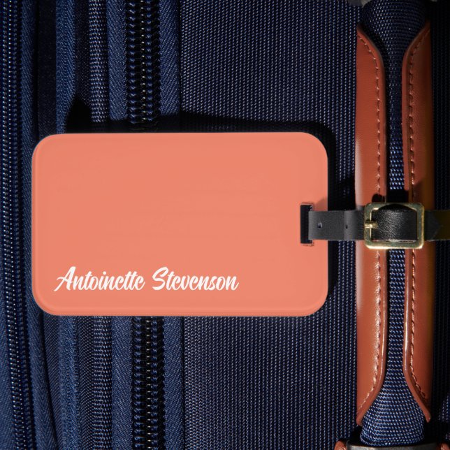 Korallenpfirsichstelefonie Gepäckanhänger (Vorderseite Insitu 4)