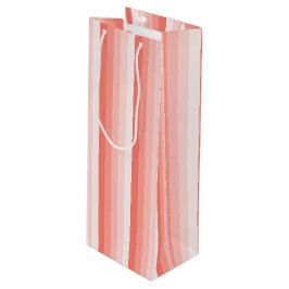 Korallenpfirsichstreifen Geschenktüte Für Weinflaschen