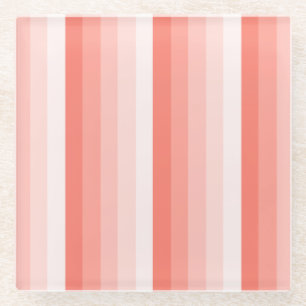 Korallenpfirsichstreifen Glasuntersetzer