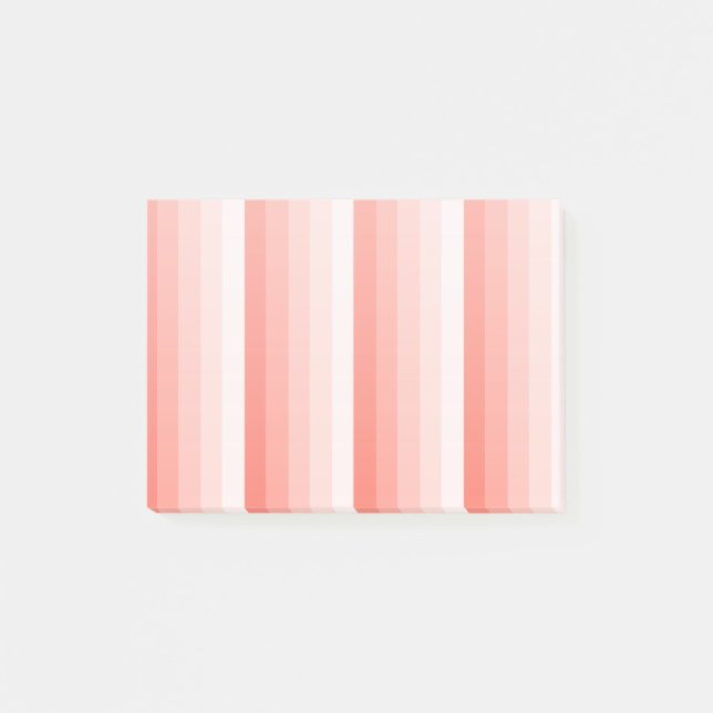 Korallenpfirsichstreifen Post-it Klebezettel (Vorderseite)