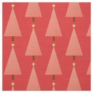 Korallenpolka dot moderner Weihnachtsbaum Stoff