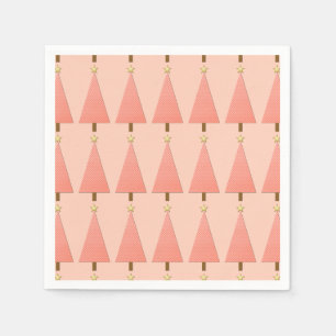 Korallenpolka Punkt moderner Weihnachtsbaum Serviette