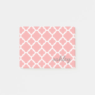 Korallenprofil Muster mit Personalisiertem Namen Post-it Klebezettel