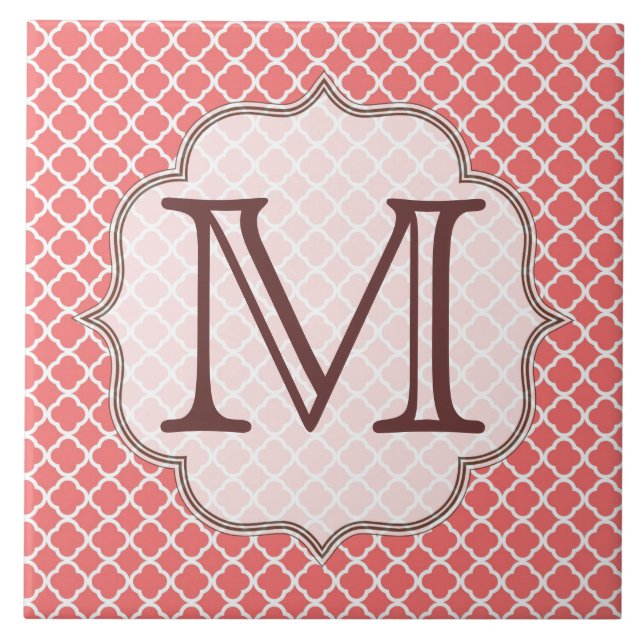 Korallenquaterfolie Latti Monogram Display Tile Fliese (Vorderseite)