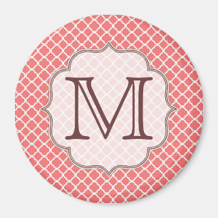 Korallenquaterfolie Latti Monogram Initial Magnet