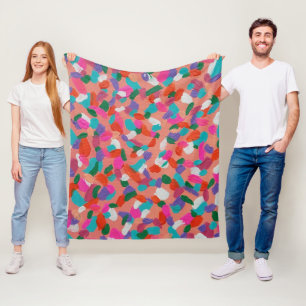 Korallenriff Abstrakt Print Fleecedecke