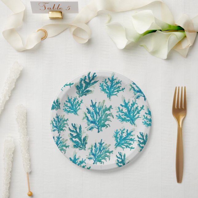 Korallenriff Blaue Küste Leben Pappteller (Hochzeit)