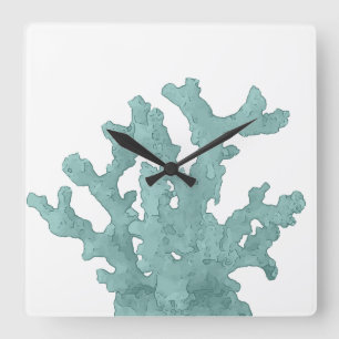 Korallenriff-Fotoblock Quadratische Wanduhr