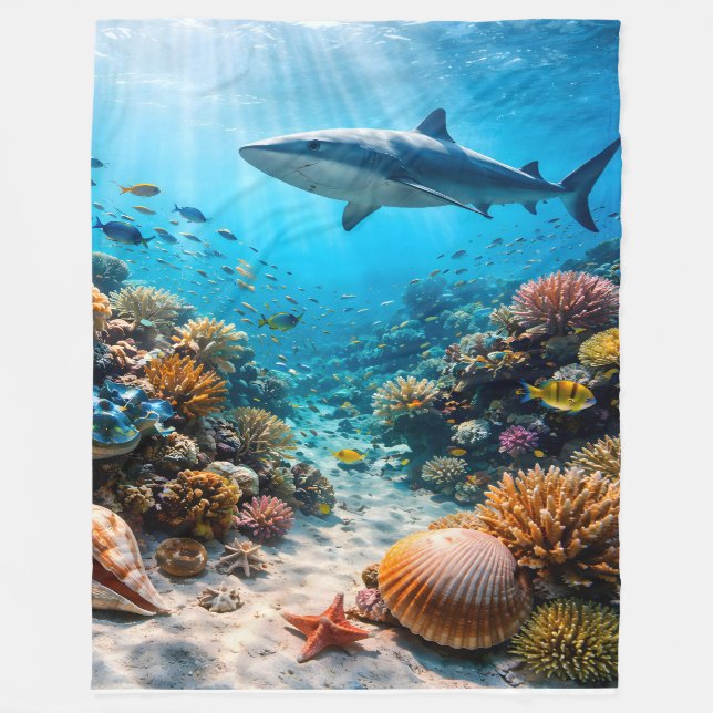 Korallenriff großes Fleece-Decke Fleecedecke (Vorderseite)