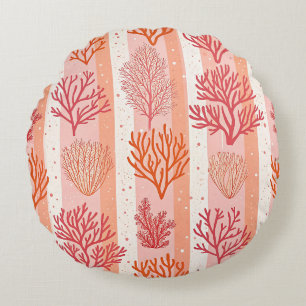 Korallenriff Kissendecke Orange & Pink Coral Rundes Kissen