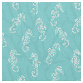 Korallenriff-KüstenSeepferd-Aqua-Blau Stoff