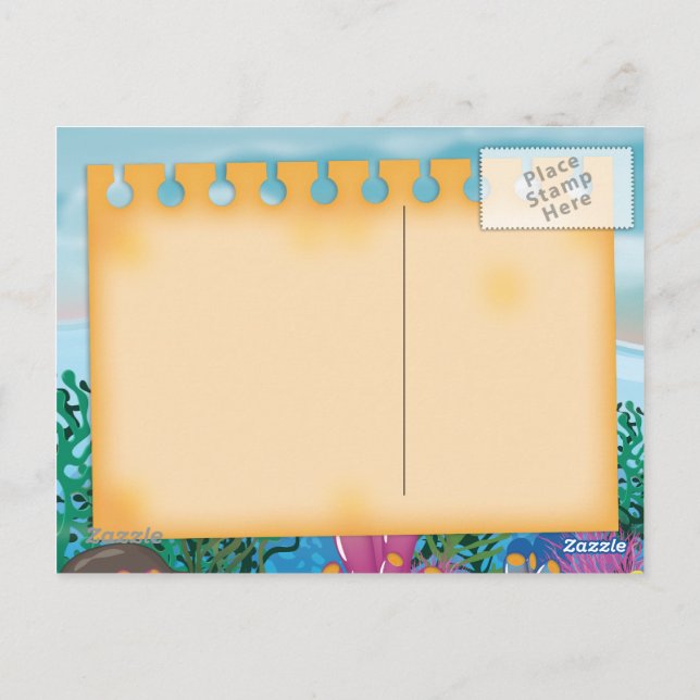 Korallenriff Postkarte (Rückseite)