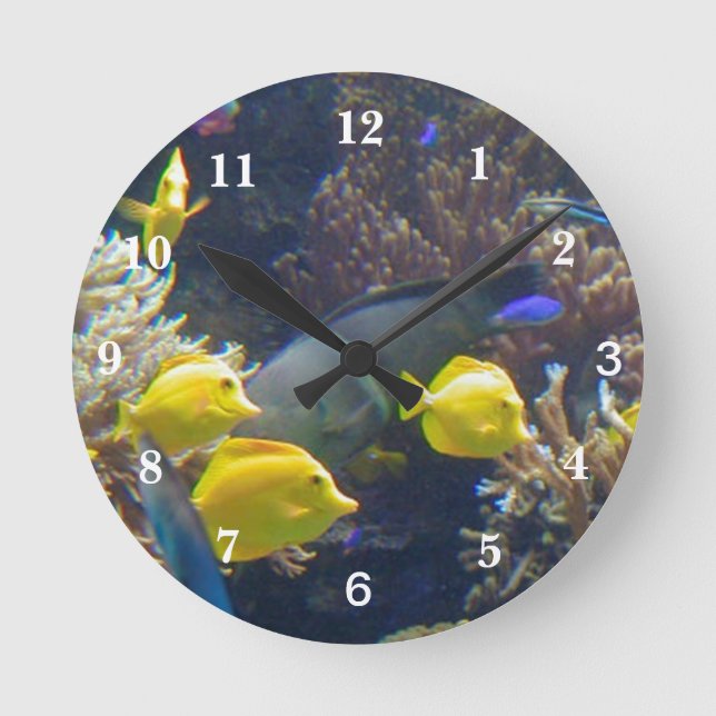 Korallenriff Runde Wanduhr (Vorderseite)