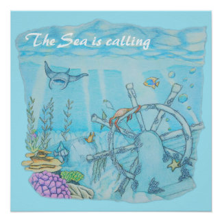 Korallenriff Schiffswrack Poster