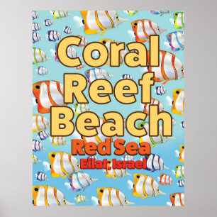 Korallenriff Strand Eilat, Israel Poster
