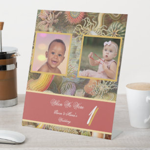 Korallenriff Vintage-Foto Alter Hochzeit Tischnumm Sockelschild