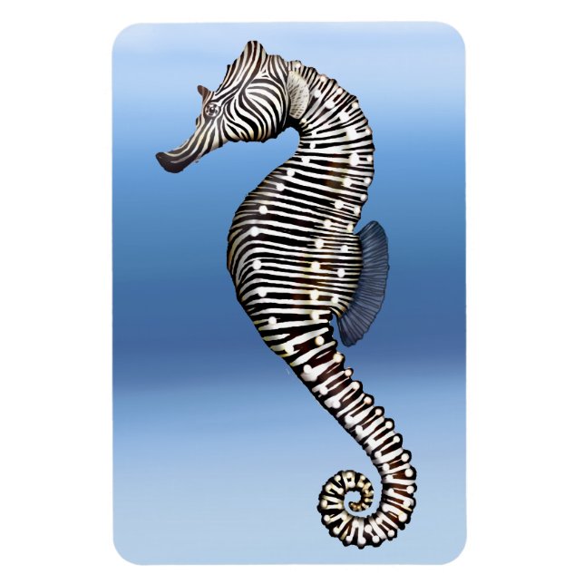 Korallenriff Zebra Sea Horse Premium Flexi Magnet (Vertikal)
