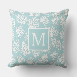 Korallenriffe Sommerstrand-Monogramm Kissen