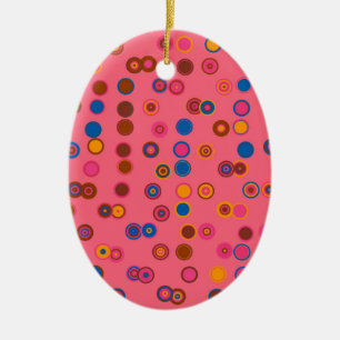 Korallenrosa Blegum geometrisches Kreismuster Keramikornament