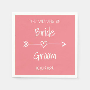 Korallenrosa Böhmische Hochzeitspapiere Serviette