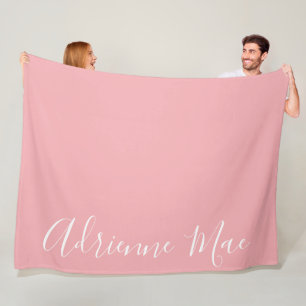Korallenrosa Einfach Personalisiert Fleecedecke
