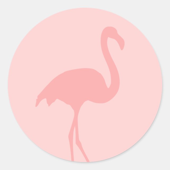 Korallenrosa Flamingo-Vogelkleber Runder Aufkleber (Vorderseite)