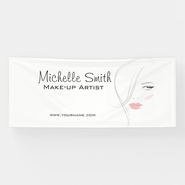 Korallenrosa Lippen bilden das Künstlermarkieren Banner (Horizontal)