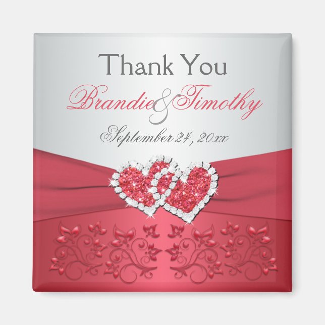 Korallenrosa, Magnet der grauen Gastgeschenk Hochz (Vorne)