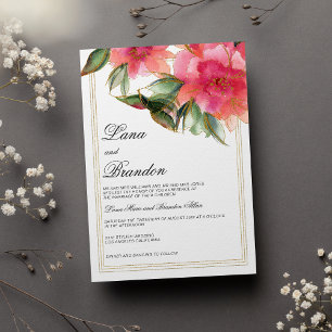 Korallenrosa Minzgold Glitzer Blumenhochzeit Einladung