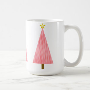 Korallenrosa Ombre moderner Weihnachtsbaum Kaffeetasse