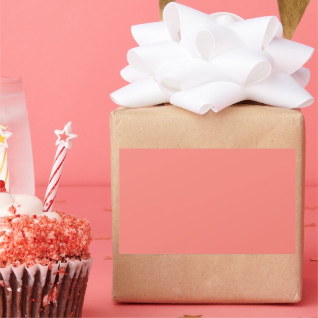 Korallenrosa Rechteckiger Aufkleber (Party)