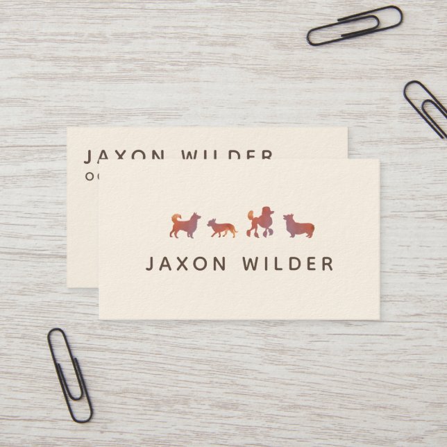 Korallenrosa Silhouette Cloud Sunset Minimal Visitenkarte (Vorderseite/Rückseite Beispiel)