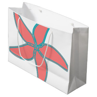 Korallenrosa Starfish Weiße große Geschenktasche Geschenktüte