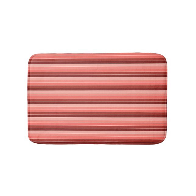 Korallenrosa Streifen Badematte (Vorderseite)