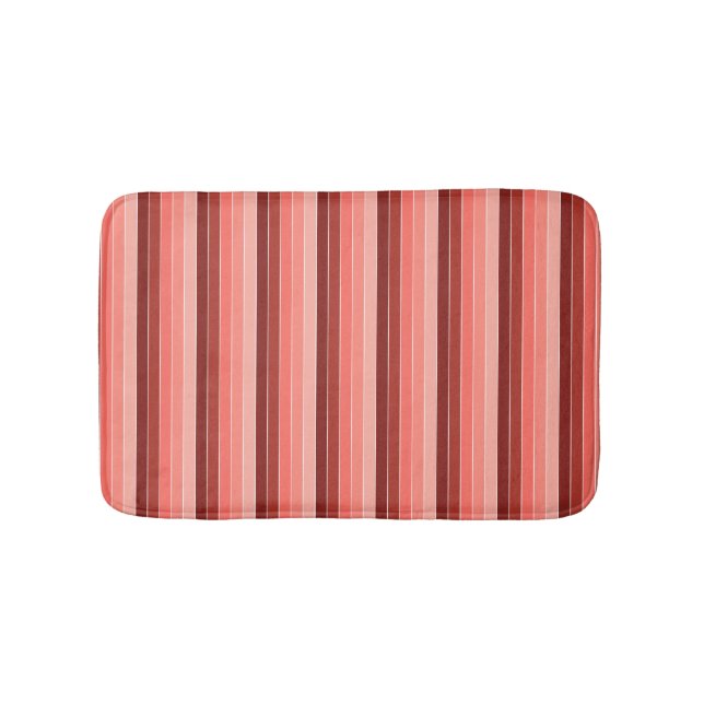Korallenrosa Streifen Badematte (Vorderseite)