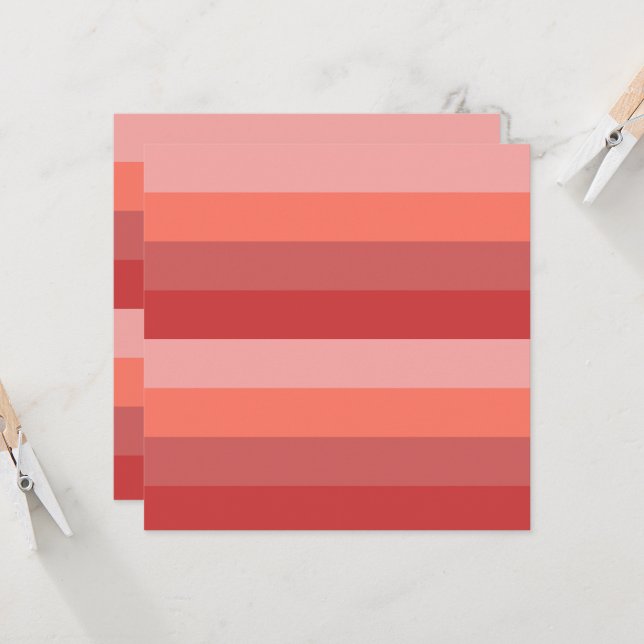 Korallenrosa Streifen Karte (Vorderseite/Rückseite Beispiel)