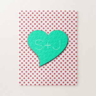 Korallenrosa Tupfen-Monogramm von Shirley Taylor Puzzle