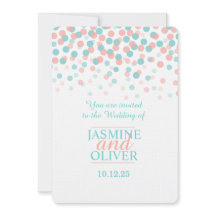 Korallenrosa und aquamarin-grüne blaue Hochzeit lä