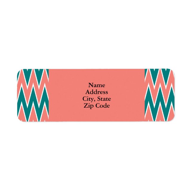 Korallenrosa und Aquamarines Zigzag-Muster (Vorne)