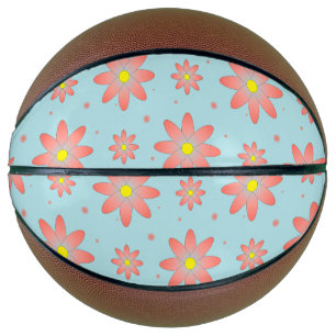 Korallenrosa und pulverblau delikate, daisate Blum Basketball