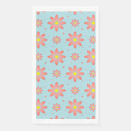 Korallenrosa und pulverblau delikate, daisate Blum Serviette