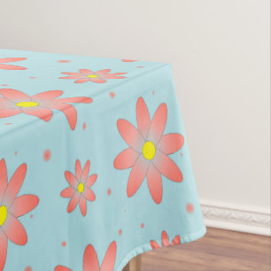 Korallenrosa und pulverblau delikate, daisate Blum Tischdecke