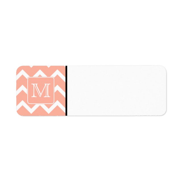 Korallenrosa und Weiß Zickzack mit Custom Monogram (Vorne)