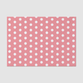 Korallenrosa und weiße Polka-Punkte Seidenpapier