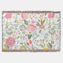 Korallenrosa Watercolor Floral Muster Name