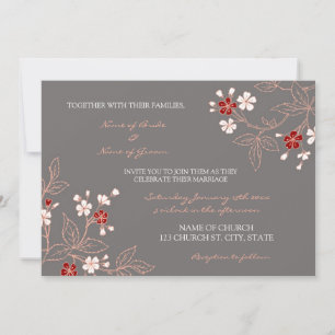 Korallenrosafarbene Hochzeitskarten Einladung