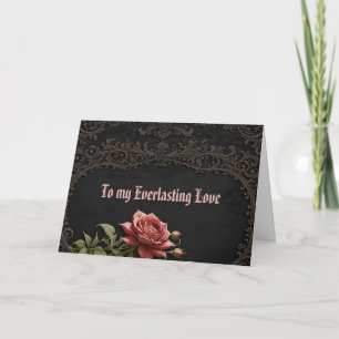 Korallenrose in einem grauen Rahmen Geburtstag Karte